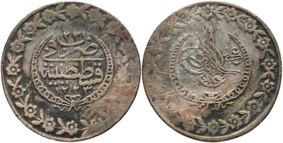 ТУРЦИЯ 5 ПИАСТРОВ 1831 1223/23 ГОД, MAHMUD II (1808-1839), ВОСЬМАЯ СЕРИЯ, ОСМАНСКАЯ ИМПЕРИЯ KM 591 серебро 603-334