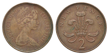 Великобритания 2 пенса 1971 Елизавета II (1952-2022) KM 916, Spink 4235 (C1) бронза 4671-1143