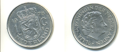 Нидерланды 1 гульден 1978 Юлиана (1948-1980) KM 184a никель 83-815