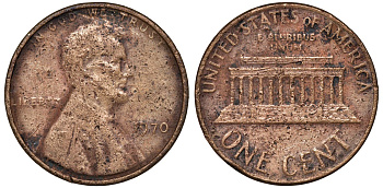 США 1 ЦЕНТ 1970 ЛИНКОЛЬН KM 201 медь цинк 72-1648