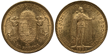Венгрия 20 корон 1898 Франц Иосиф KM 486 золото UNC 00-809-69