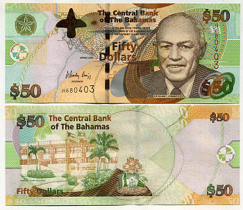 Багамские острова 50 долларов 2006 Сэр Роланд Т. Симонетт Pick 75 бумага UNC (пресс) 451-400-1