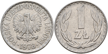 Польша 1 злотый 1978 Кремница KM 49.1 алюминий    4161-1031
