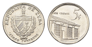 Куба 5 сентаво 2013 Casa Colonial KM 575 сталь плакированная никелем UNC 4664-735