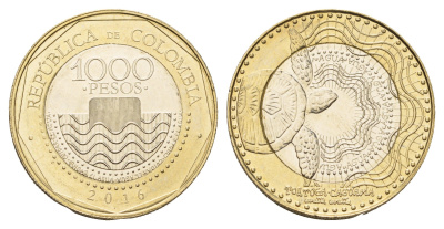 Колумбия 1000 песо 2016 KM 299 биметалл UNC 4165-1046