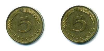 ФРГ 5 ПФЕННИГОВ 1982 J KM 107, J. 382 сталь плакированная латунью 46-2213