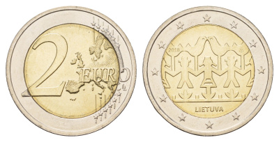 Литва 2 евро 2018 Литовские песни и танцы KM 237 биметалл UNC 72-852