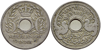Нидерландская Восточная Индия 5 центов 1921 KM 313 медно-никель 4398-215