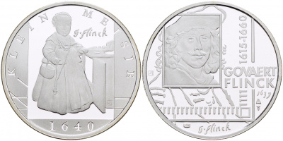 НИДЕРЛАНДЫ МЕДАЛЬ ГОВЕРТ ФЛИНК(1615-1660), ПОРТРЕТ МАЛЕНЬКОЙ ДЕВОЧКИ 1640 ГОД, ДИАМЕТР 30 мм., ВЕС 9,42 гр. медно-никель 1087-2-43