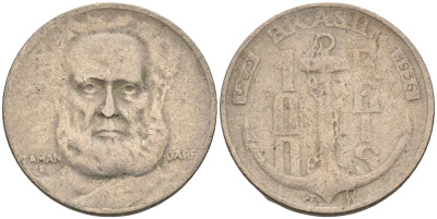 Бразилия 100 рейс 1936 Маркиз Тамандаре KM 536 медно-никель 4115-517