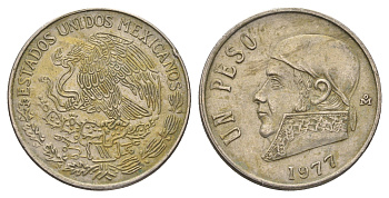 Мексика 1 песо 1977 Хосе Мария Морелос KM 460 медно-никель 4663-1025