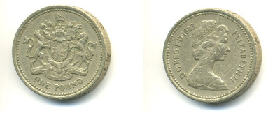 Великобритания 1 фунт 1983 Елизавета II (1952-2022) KM 933, Spink 4221 никель латунь 59-126