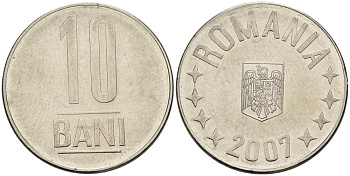 Румыния 10 бань (бани) 2007 KM 191 сталь плакированная никелем 4514-1114