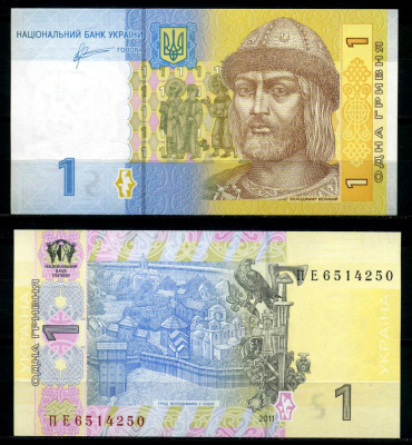 Украина 1 гривна 2011 Pick 116Аb бумага UNC (пресс) 8595-41-1-2