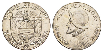 Панама 1/2 бальбоа (50 сентесимо) 1975 KM 12b медь плакированная медно-никелем 4634-1046