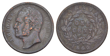 Саравак 1 цент 1863 Джеймс Брук (1841-1868) KM 3 медь 1519-941