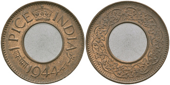 Британская Индия 1 пайс 1944 Георг VI (1936-1952) KM 533 бронза 33-1043