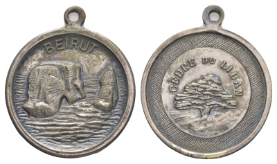 Ливан жетон города Бейрут вес 12,3 гр, диаметр 30 мм белый металл 4645-1022