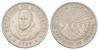 Никарагуа 25 сентаво 1950 KM 18.1 медно-никель 4624-245