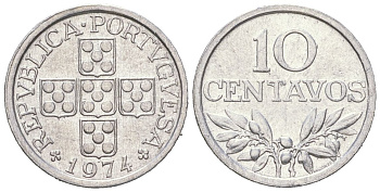 Португалия 10 сентаво 1974 KM 594 алюминий UNC 4151-944