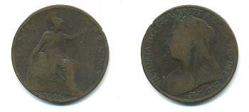 Великобритания 1 пенни 1898 Виктория (1837-1901) KM 790, Spink 3961 бронза 4383-535