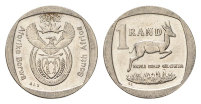 ЮАР 1 ранд 2012 KM 497 медь плакированная никелем UNC 4627-557