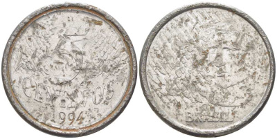Бразилия 5 сентаво 1997 реформа 1994-, голова свободы влево KM 632 нержавеющая сталь 53-445