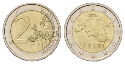 Эстония 2 евро 2023 KM 68 биметалл UNC 4654-1225