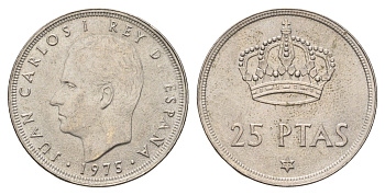 Испания 25 песет 1975 (77) Хуан Карлос I (1975-2014) KM 808 медно-никель 4707-357
