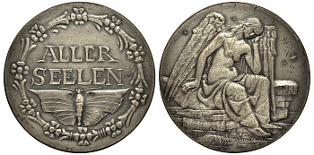 Германия медаль XX век ангел, эротика, 48 мм, 38,9 гр  бронза    1072-9-61