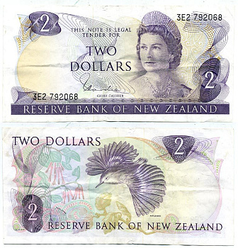 НОВАЯ ЗЕЛАНДИЯ 2 ДОЛЛАРА 1977-1981 Pick 163d бумага 7547-64-2
