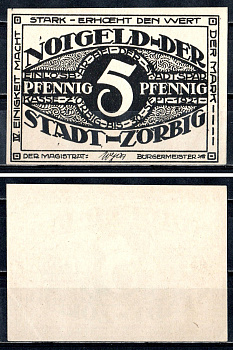 Цёрбиг (Пруссия, Саксония) 5 пфеннигов 1921 2193-41-3-2