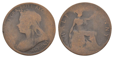 Великобритания 1/2 пенни ND (1895-1901) Виктория (1837-1901) KM 789, Spink 3962 бронза 54-1354