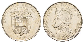 Панама 1/2 бальбоа (50 сентесимо) 2008 KM 129 медь плакированная медно-никелем 4645-136