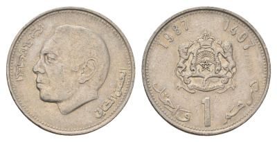 Марокко 1 дирхам 1987 Y 88 медно-никель 4703-224