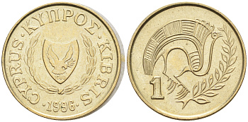 Кипр 1 цент 1996  KM 53.3 никель латунь    4115-369
