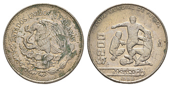 Мексика 200 песо 1986 Чемпионат мира по футболу 1986 KM 525 медно-никель 4634-322