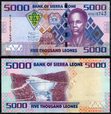 Сьерра-Леоне 5000 леоне 2021 Сенгбе Пье, гидроэлектростанция Бумбуна Pick 32 f  бумага  UNC (пресс) 448-9-3