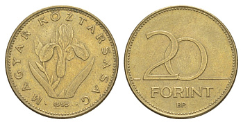 Венгрия 20 форинтов 1995 KM 696 никель латунь 4633-533