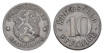 Гейдельберг 10 пфеннигов ND (1918-1919) Funck 203.1, Men18 14006.2 железо 4643-926