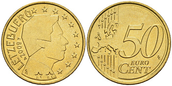 Люксембург 50 евроцентов 2009 KM 80 нордик UNC 4148-746