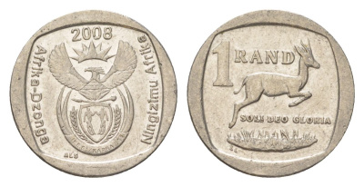 ЮАР 1 ранд 2008 KM 444 медь плакированная никелем 4627-518