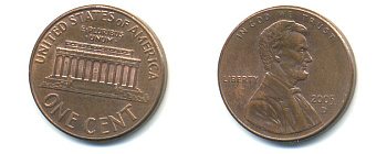 США 1 ЦЕНТ 2005 D ЛИНКОЛЬН KM 201b цинк плакированный медью 86-465