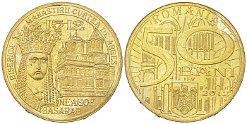 Румыния 50 бань 2012 500 лет началу правления Нягоя I Басараба KM 287 никель латунь UNC 183-952