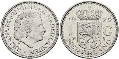 Нидерланды 1 гульден 1979 Юлиана (1948-1980) KM 184a никель 94-651