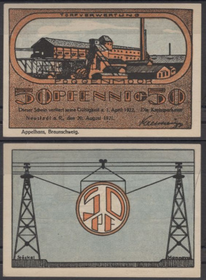 Нойштадт-ам-Рюбенберге 50 пфеннигов 1921 DeNG 2 966.1-8/8 бумага UNC (пресс) 8592-11-4-1