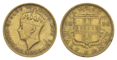 Ямайка 1/2 пенни 1938 Георг VI (1936-1952) KM 31 никель латунь 4626-457