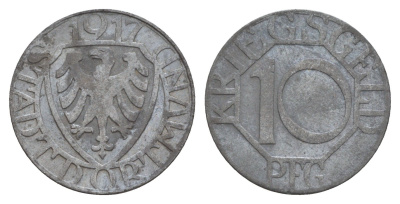Дортмунд 10 пфеннигов 1917 Funck 103.2, Men05 5488.7, Men18 6862.8 цинк 4659-311