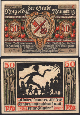 Германия, Наумбург-ан-дер-Заале 50 пфеннигов 1920 Нотгельд бумага 7556-44-2-2