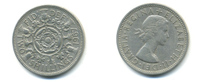 Великобритания 2 шиллинга (флорин) 1967 Елизавета II (1952-2022) KM 906, Spink 4146 медно-никель 80-135